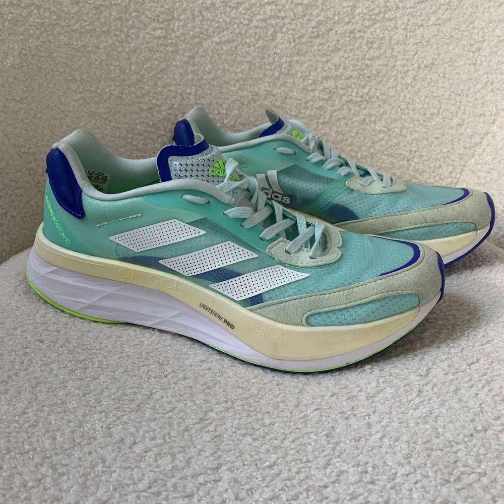 Womens Adidas Adizero Boston 10 Halo Mint Size 7.5 Teal Running Shoes FZ2496